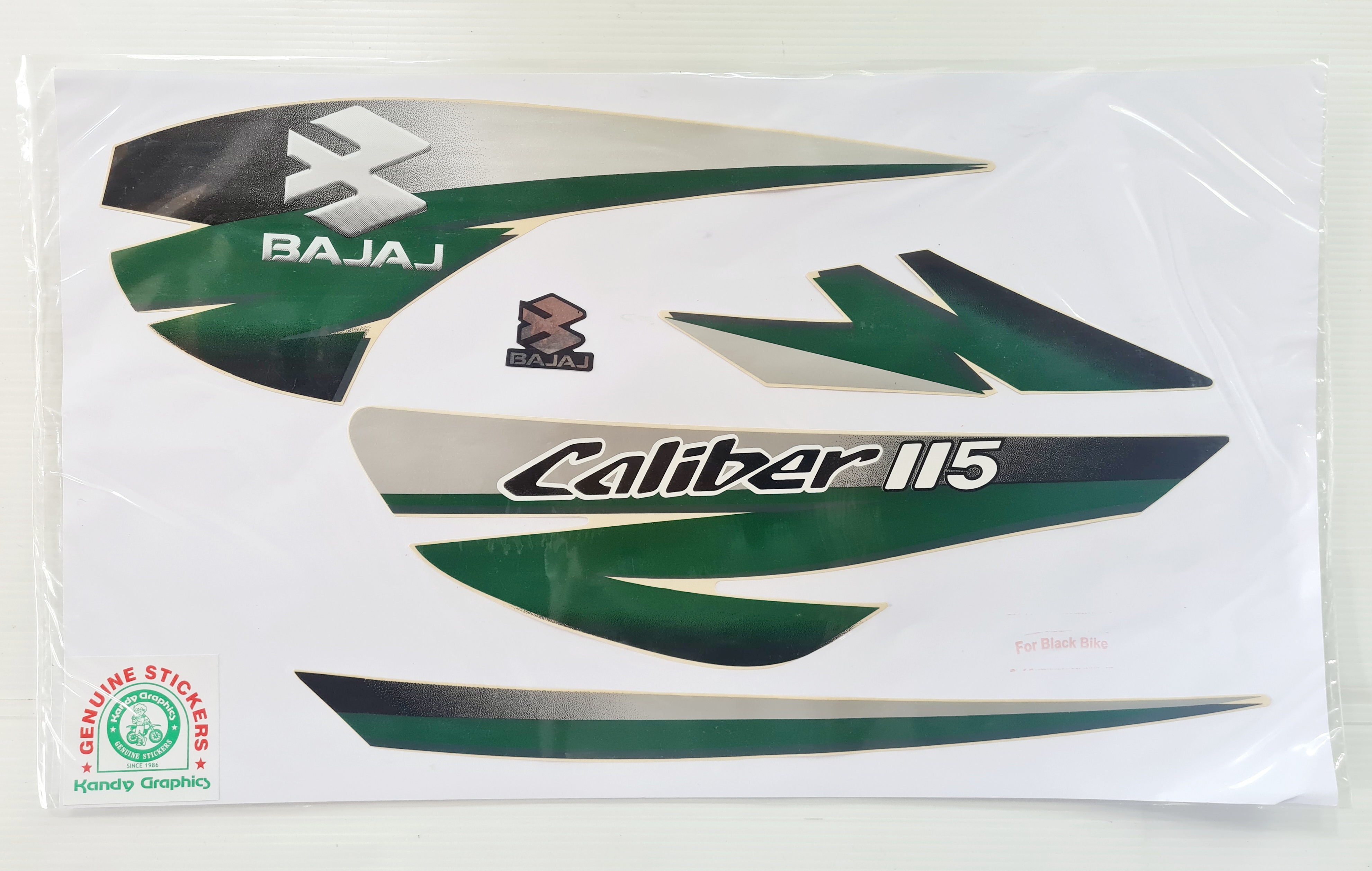Bajaj Caliber 115 (For Black Bike - Green) — CALIBER sticker Sri Lanka